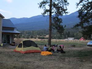 camping at the farm